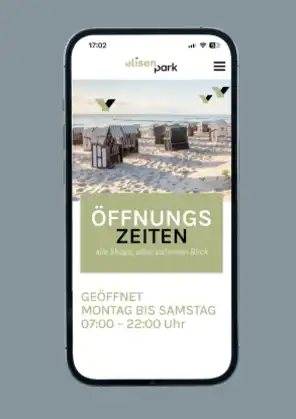 Elisen Park Website Relaunch Mobil Center Öffnungszeiten