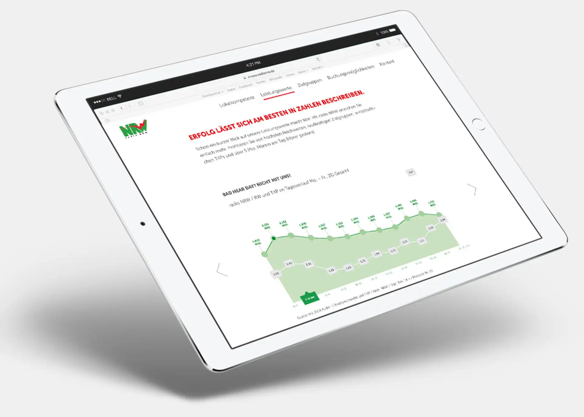 Landingpage iPad