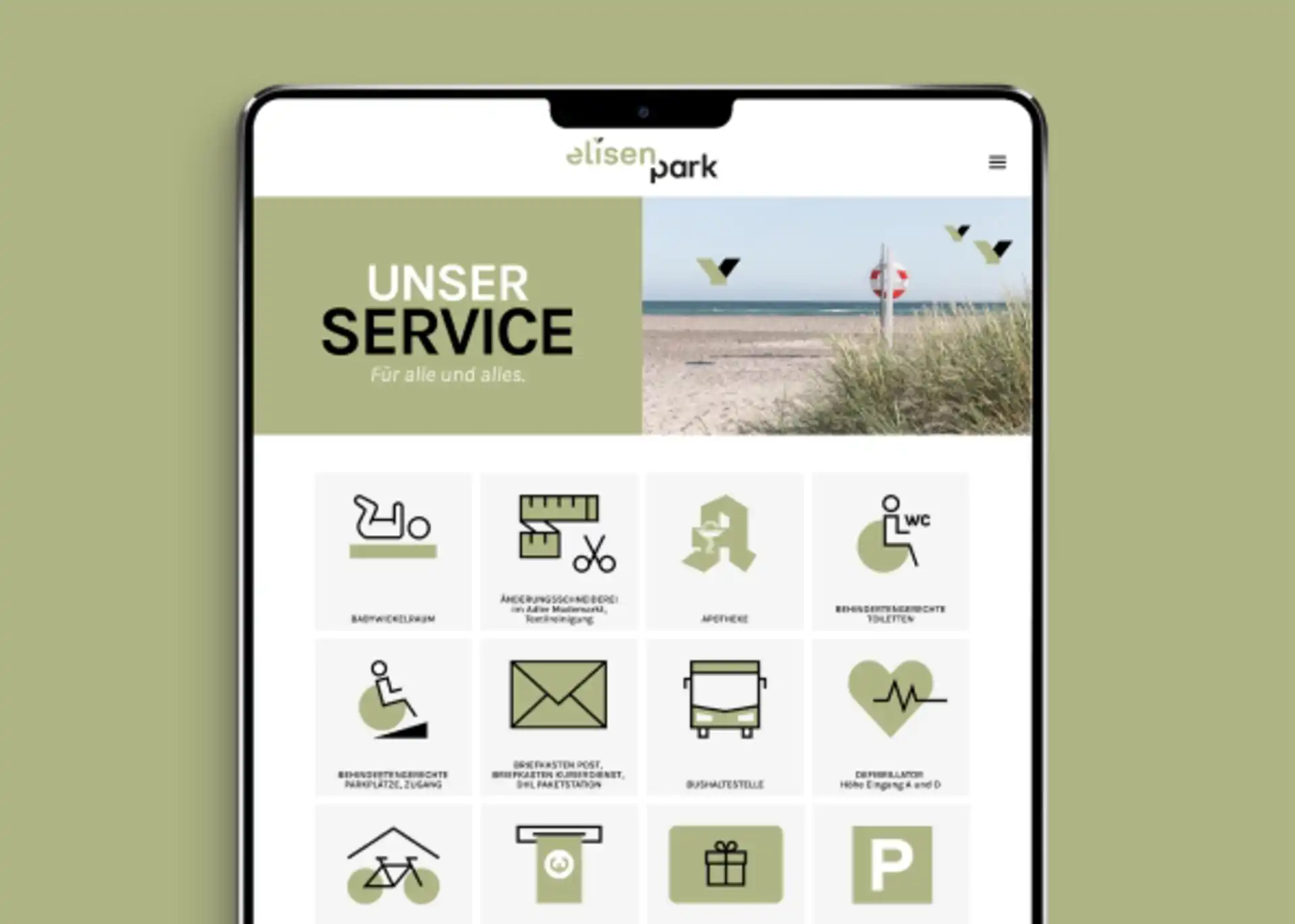 Elisen Park Website Relaunch Mobil Center Unser Service
