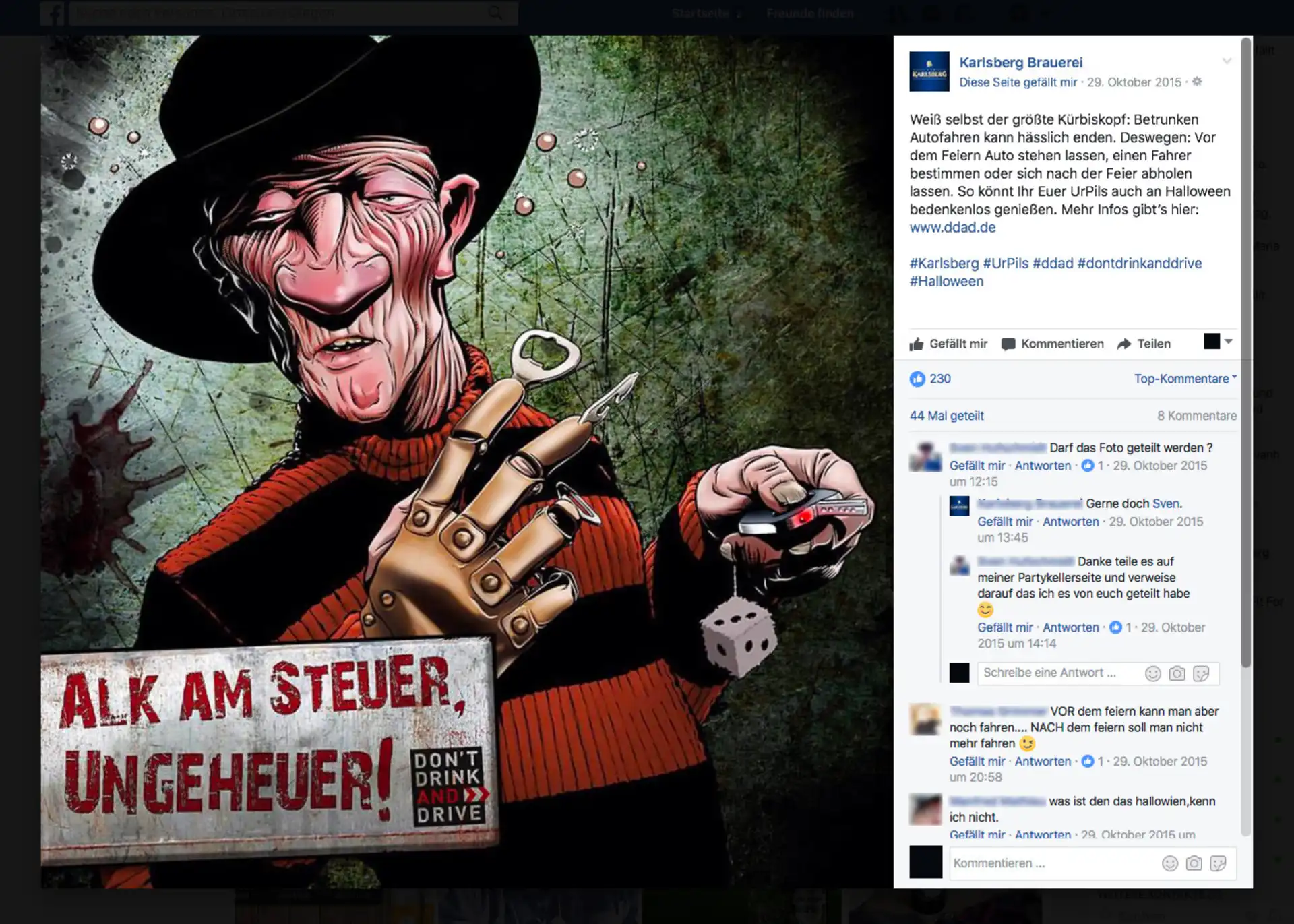 Alk am Steuer, Ungeheuer!