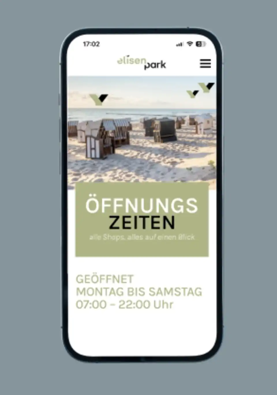 Elisen Park Website Relaunch Mobil Center Öffnungszeiten
