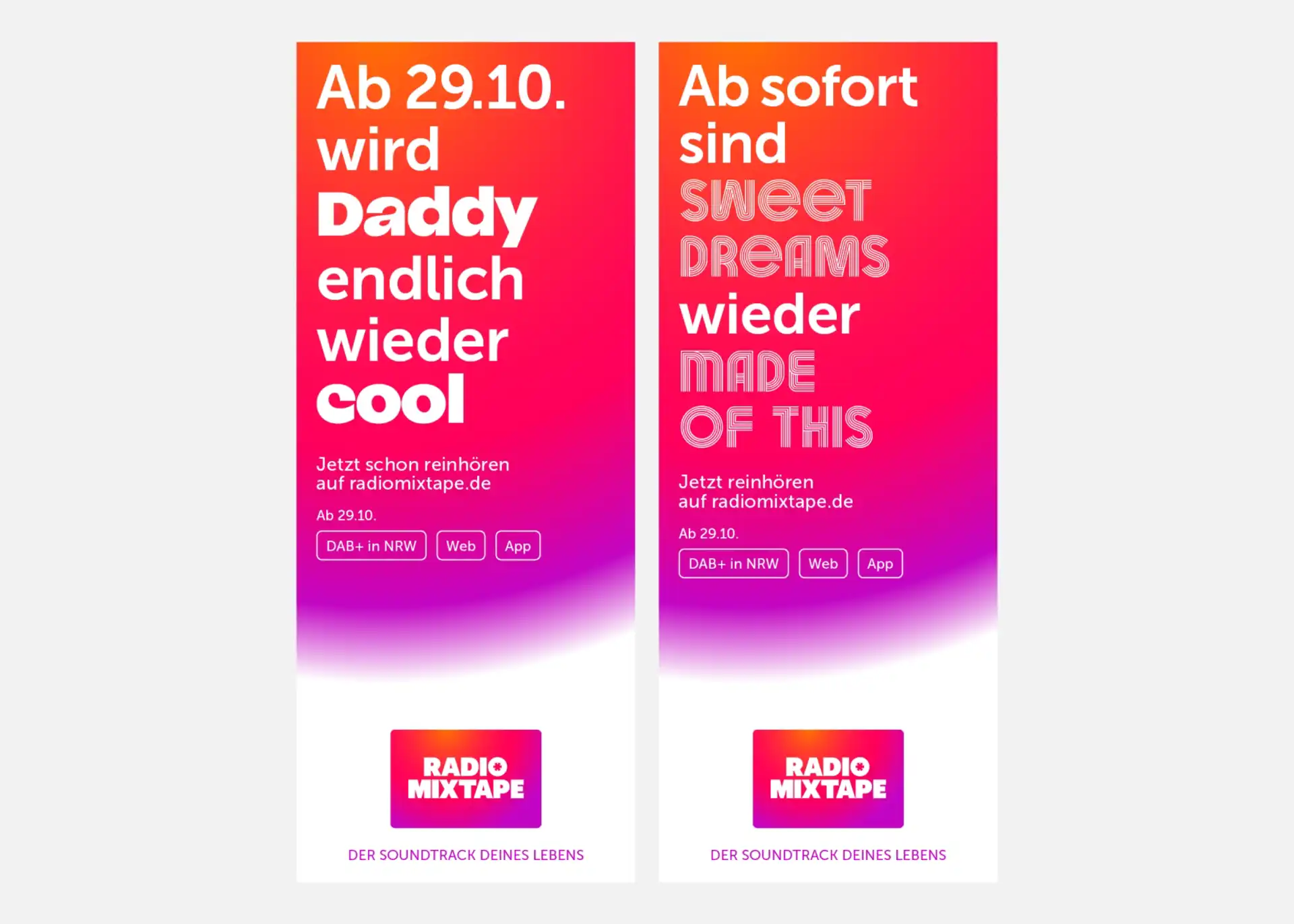 Ab 29.10. wird DADDY endlich wieder COOL. Ab sofort sind SWEET DREAMS wieder MADE OF THIS